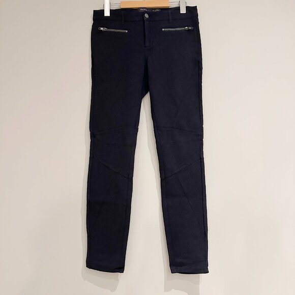 Guess Black Skinny Moto Pants Womens Size 28 Mid Rise Zipper Leggings Dr… - Picture 1 of 6